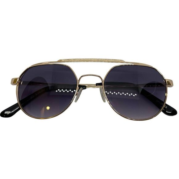 MO Sun Rx 203M C 50-20 CAT.3 Round Full Rim Sunglasses - Gold Black - Picture 10 of 10